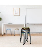 ECR4Kids Daisy Stackable Stool Set, Earthtone, 8-Piece