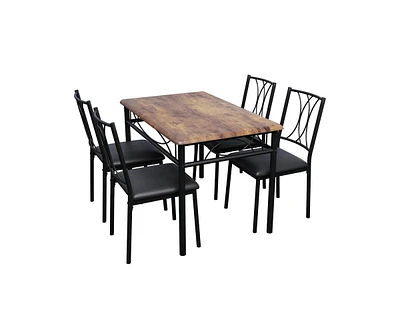 Dining Table Set for 4, Dining Room Table Set for 4, Dining Table and Chairs Set for 4, Dining Table with 4 Chairs, 4 Piece Dining Table Set