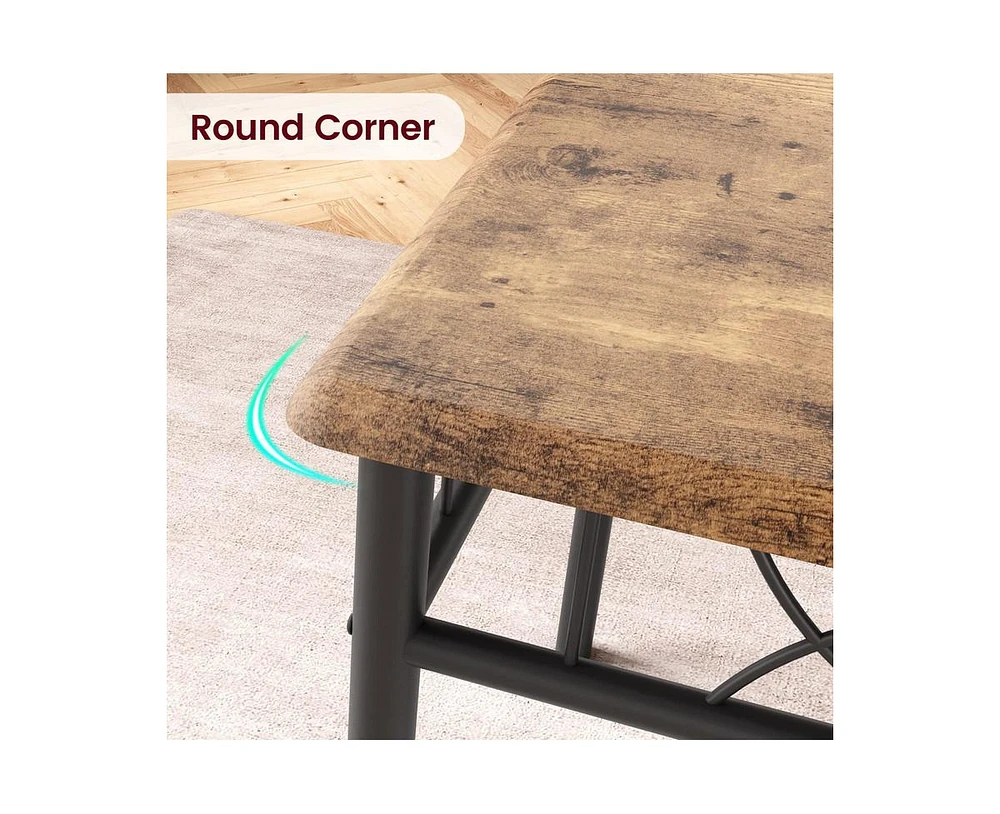 gaomon Kitchen Dining Room Table Set for 2 with Chairs, Dining Table with 2 Chairs, 3 Piece Dining Table Set, Rustic Brown