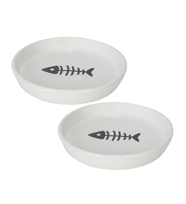 Park Life Designs Set of two Oscar Collection Round Cat Dishes