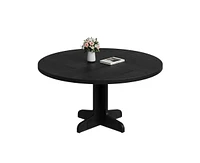 gaomon Round Dining Table for 4-6 People, 47 Inch Farmhouse Kitchen Table with Wooden Tabletop and Stable Base, Circle Dinning Room Table for Home Din