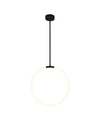 Cwi Lighting 24" Metal Hoops 1 Light Led Chandelier