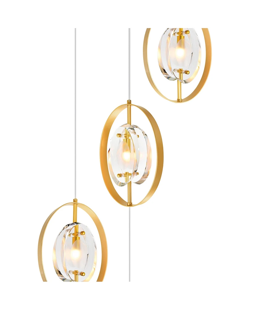 Cwi Lighting 98" Metal Iris 9 Light Pendant