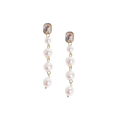 Sohi Women's Pearl Strand Drop Earrings