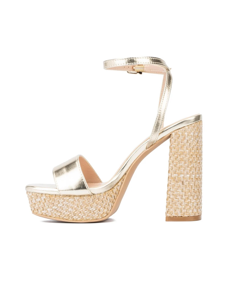 Odalina Women's Raffia Platform Heel Sandals