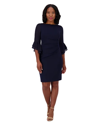 Jessica Howard Petite Boat-Neck Side-Pleat Sheath Dress