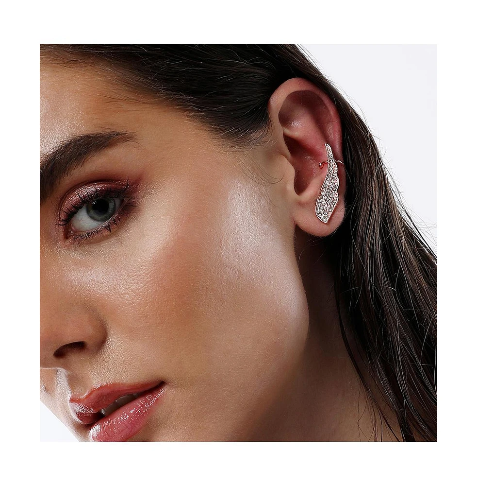 Sohi Women's The Bling Wing Cuff Earrings