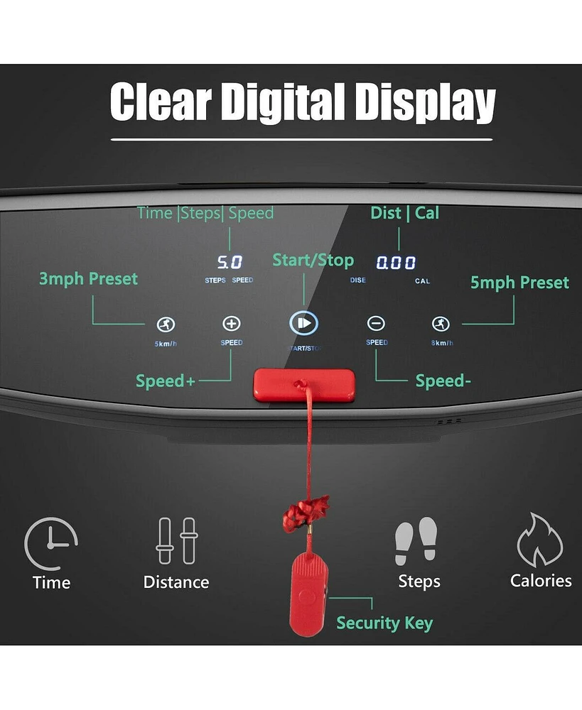 Hongge 3HP Electric Folding Treadmill with Bluetooth Speaker-Silver