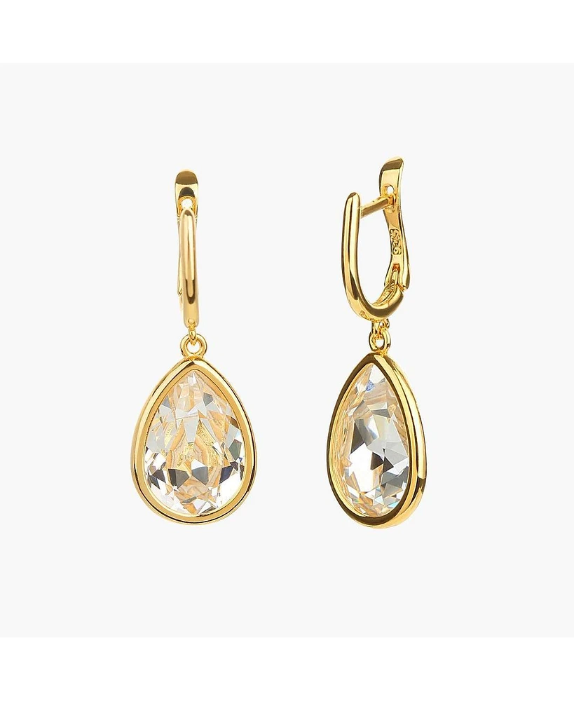 Sterling Silver 18k Gold Plated Camille Teardrop Earrings – Dainty Summer Earrings, Lightweight, Vacation Style, Warm Weather Look