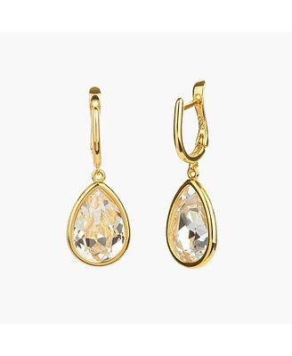 Sterling Silver 18k Gold Plated Camille Teardrop Earrings – Dainty Summer Earrings, Lightweight, Vacation Style, Warm Weather Look