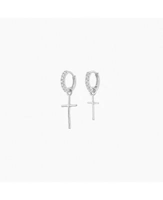 Sterling Silver Ariel Mismatching Cross Earrings