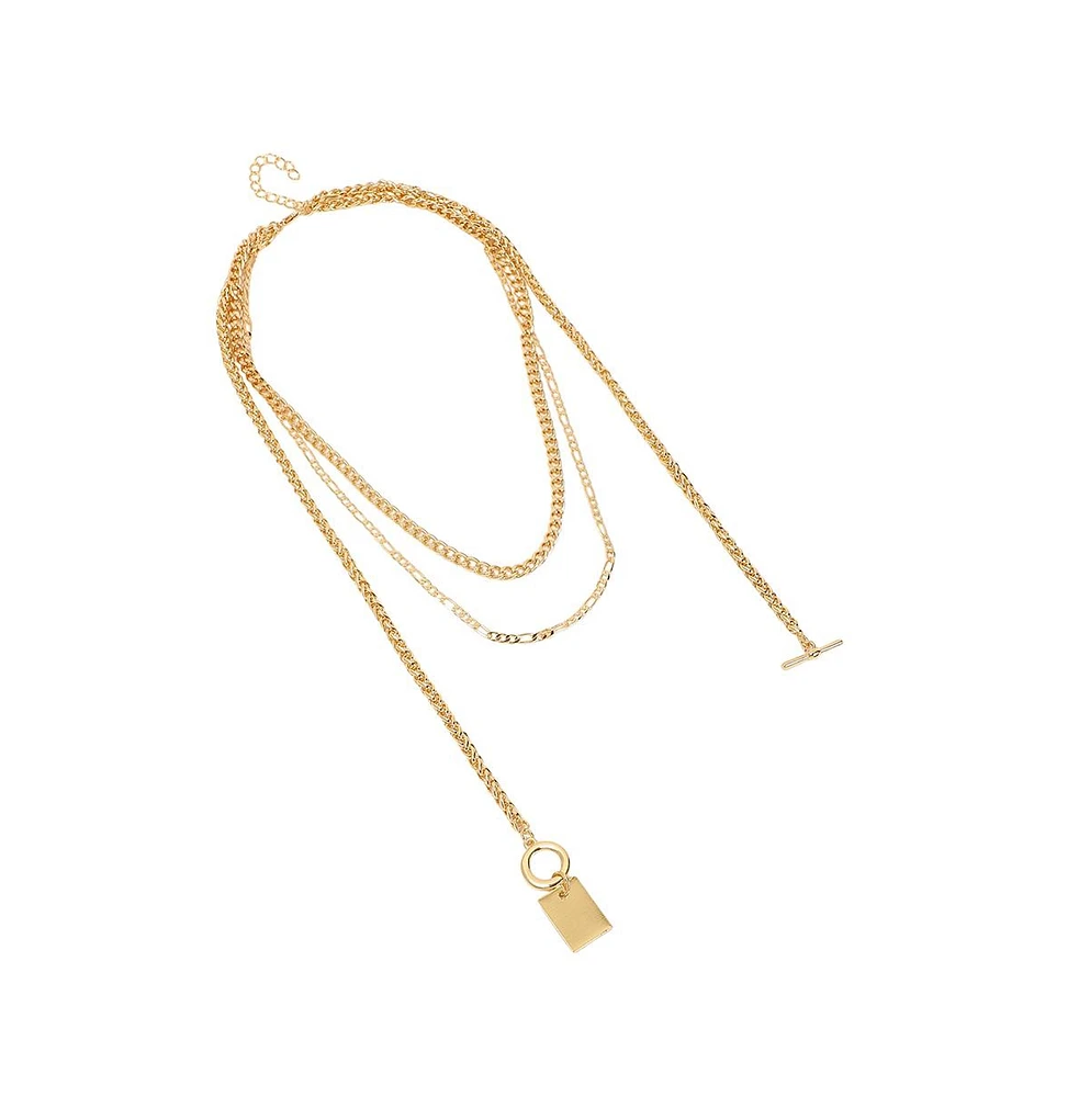 Sohi Women's The Interlock Charm Multi-Layer Necklace