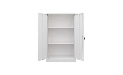 Slickblue Metal Storage Cabinet with Locking Doors and Adjustable Shelf – Folding Filing Locker for Home, Office, School, Garage