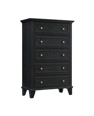 Modern 5 Drawers Dresser For Bedroom, Dresser With Wide Drawers, Wood Chest Of Drawers, Tall Dresser For Bedroom, Closet, Living Room