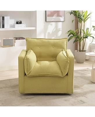 gaomon Swivel Accent Chair, Mid-Century Modern Armchair for Living Room, Comfy Single Sofa Chair with Solid Metal Base, No Assembly Required