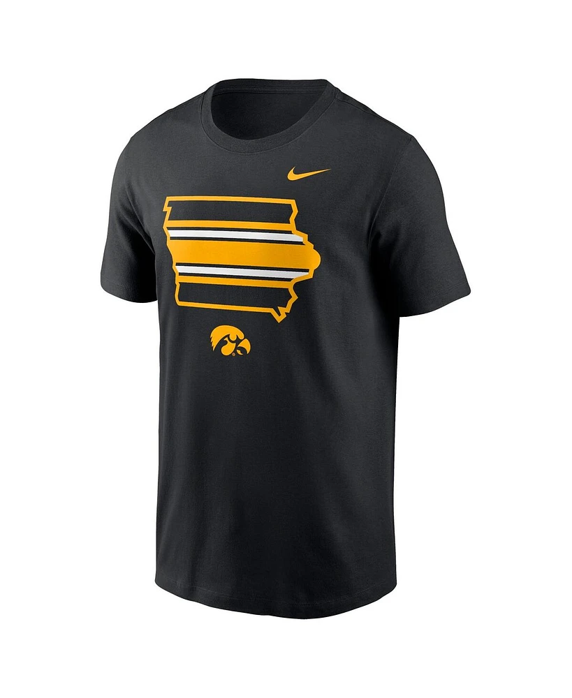 Nike Men's Black Iowa Hawkeyes Campus State Shape T-Shirt