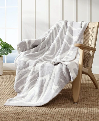 Closeout! Tommy Bahama Home Jungle Zebra Knit Throw, 70" X 50"