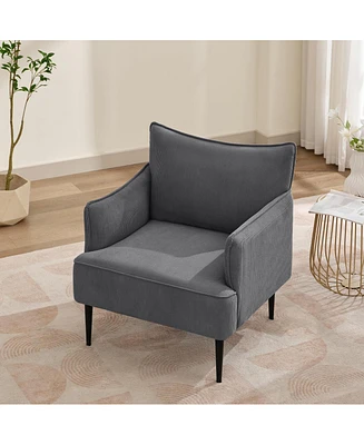 gaomon Modern Accent Chair, Corduroy Chair for Living Room, Comfortable Armchair for Bedroom, Reading, Waiting Rooms, and Office Study