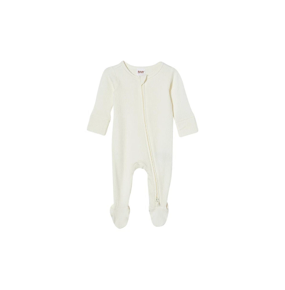 Cotton On Baby Boys Pointelle Zip All One Romper