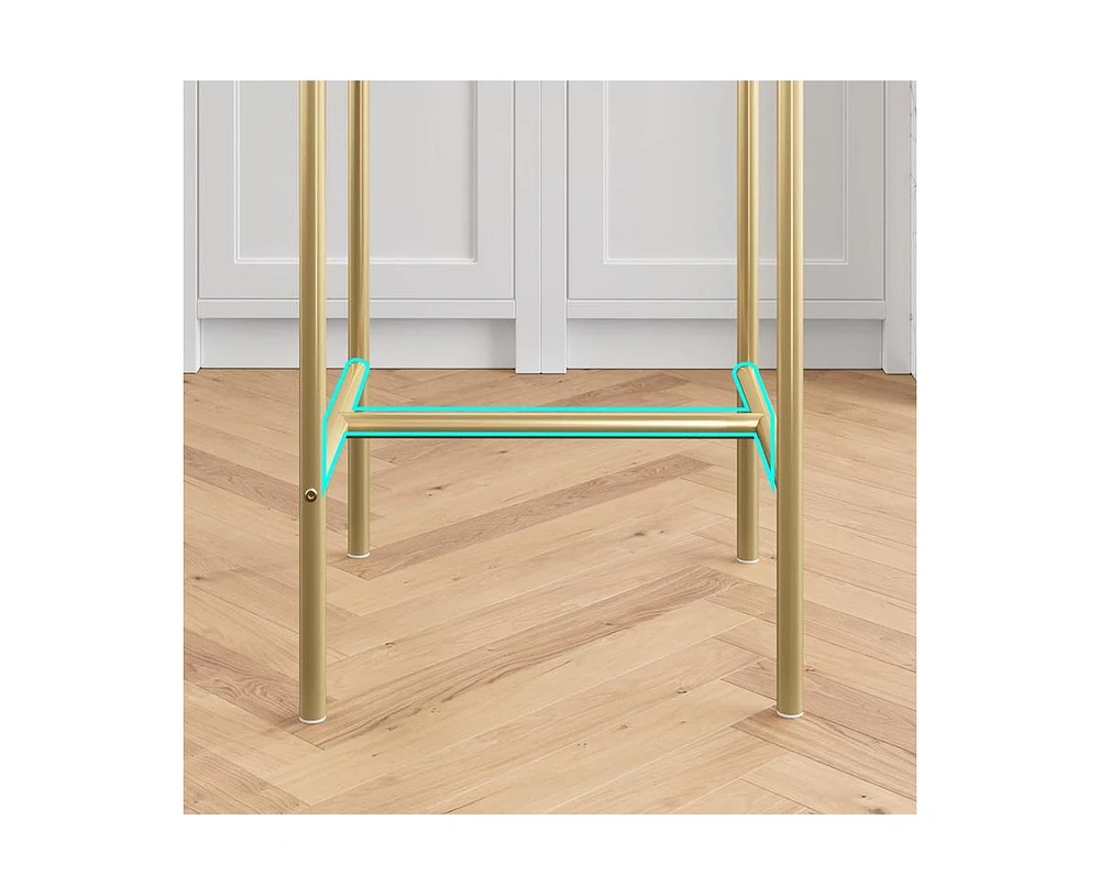 gaomon Bar Stools Set of 2, Kitchen Bar Stools with Footrest, 25.5 Inches Upholstered Bar Chairs with Back, 2 Counter Height Barstools for Counter Bar
