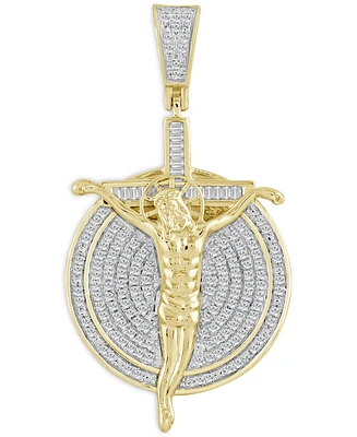Men's Diamond Crucifix Pendant (1/2 ct. t.w.) in 10k Yellow Gold