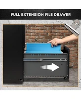 2-Drawer Mobile File Cabinet with Lock, Commercial Vertical Cabinet