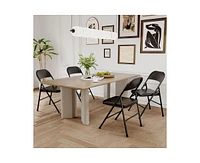 Dining Chairs Set of 4, Foldable Dining Chairs with Metal Frame Hold Up to 350 Pounds, Portable Kitchen Chair Suitable for Dining Room