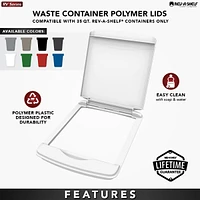 Rev-a-Shelf 35 qt. Trash Can Replacement Lid, Silver (Lid Only), Rv-35-lid-17-1