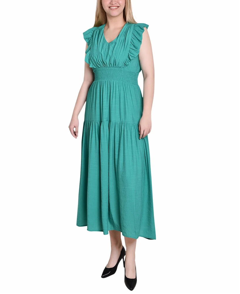 Ny Collection Petite Flutter Sleeve Midi Dress