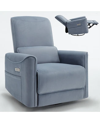 Swivel and Rocker Power Recliner Chair Heavy Duty Motion Mechanism with Usb and Type-c Ports