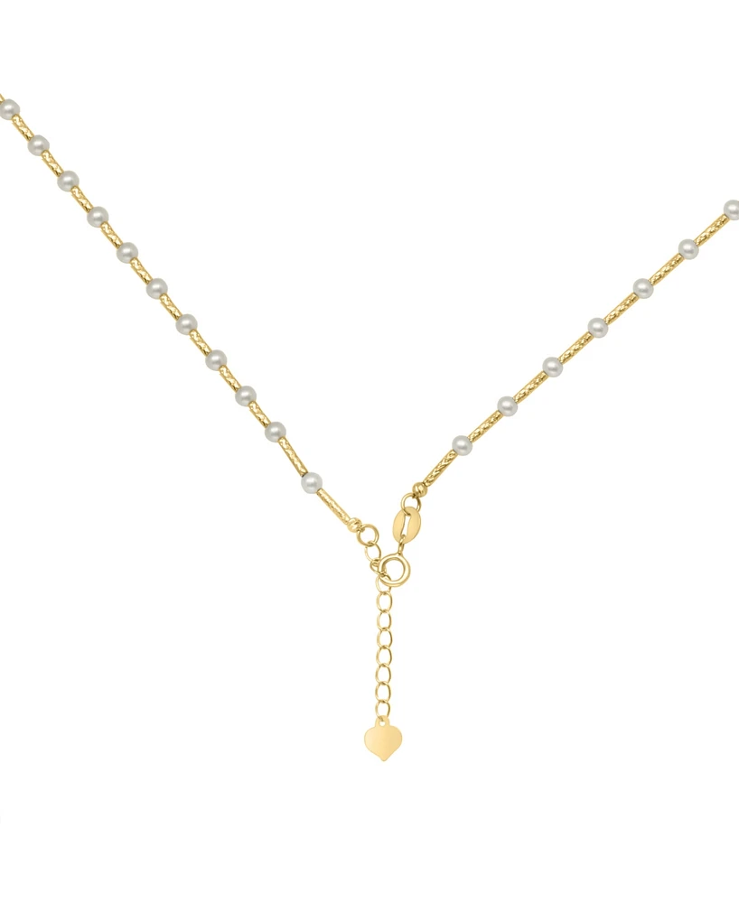 Effy Cultured Freshwater Pearl (2-1/2 & 8-1/2mm) Collar Necklace in 14k Gold, 14-3/4" + 1-1/4" extender