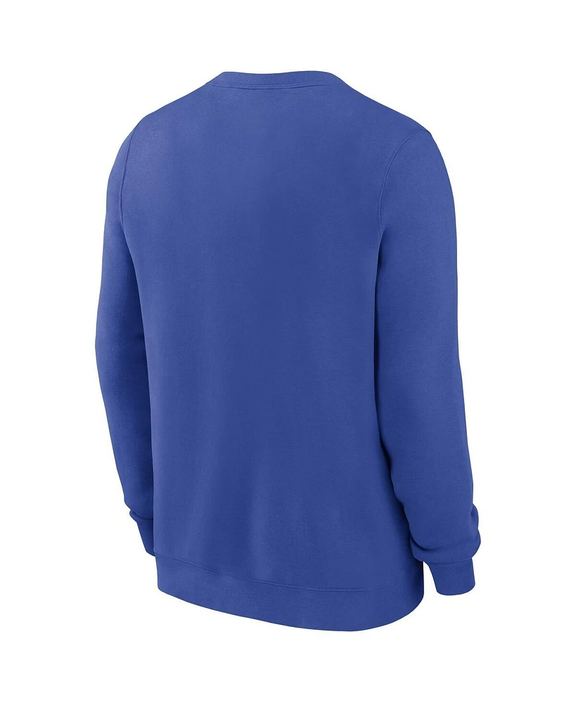 Nike Men's Royal Kentucky Wildcats Legacy Classic Tackle Twill Embroidered Arch Over Logo Pullover Sweatshirt