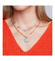 The Lovery Turquoise Crescent Moon Charm 14K Gold 17 millimeters