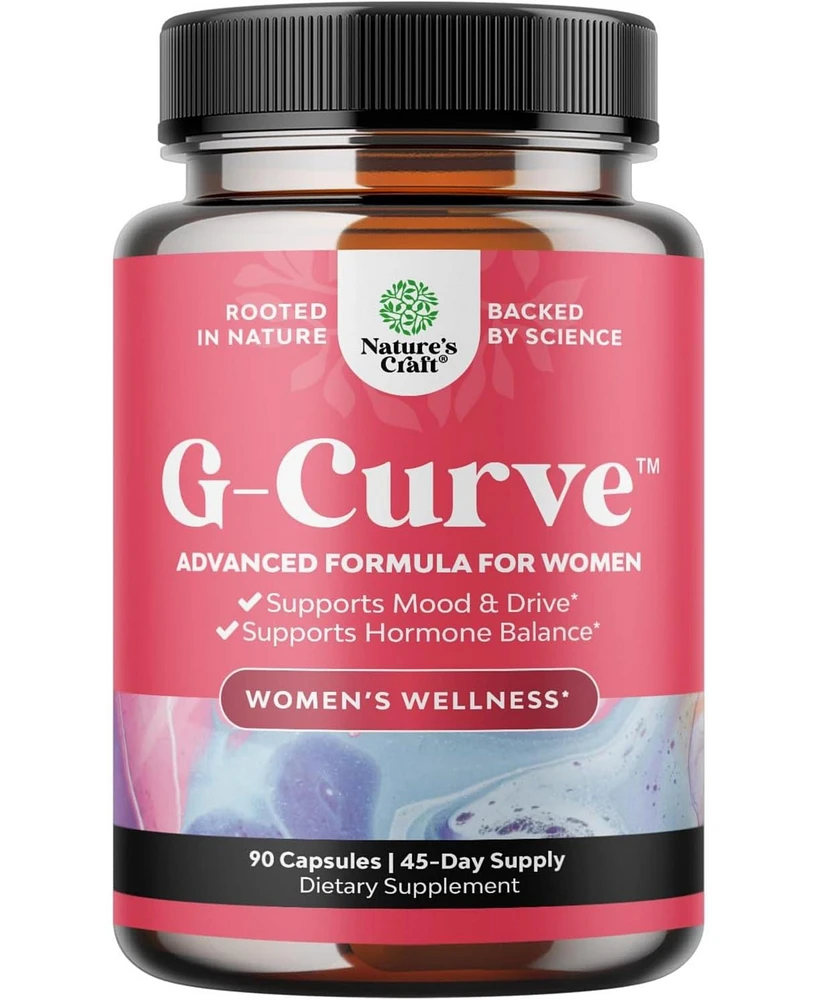 Nature's Craft G-Curve Advanced Formula for Women, Goat with Maca and Tribulus Terrestris for Enhanced Energy Mood and Performance, Nature's Craft, 90