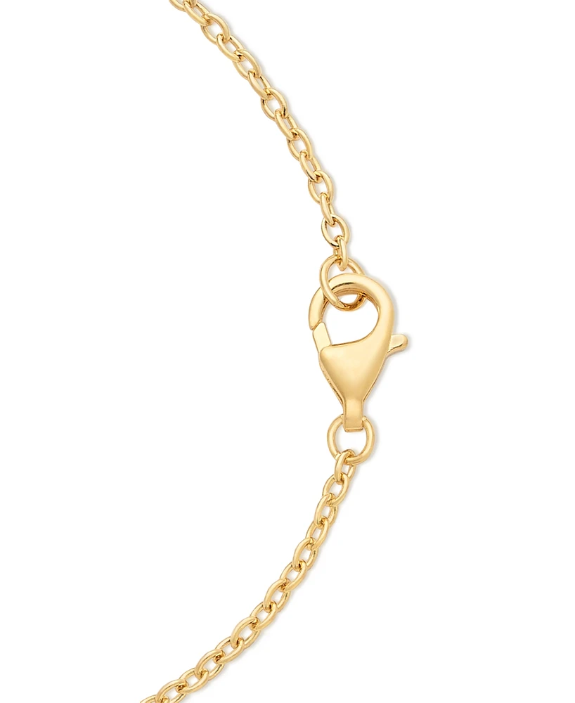 Amethyst (2-1/5 ct. t.w.) & White Topaz (1/4 Square Glitter Texture 18" Pendant Necklace 14k Gold-Plated Sterling Silver (Also Citrine