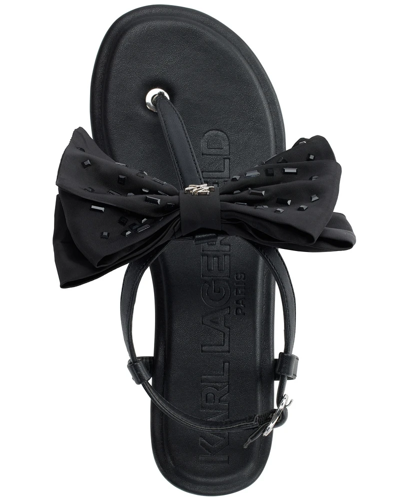 Karl Lagerfeld Paris Women's Cristi Bow Flat Sandals