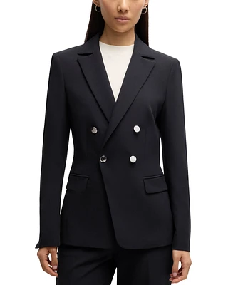 Boss by Hugo Women's Double-Breasted Closure Slim-Fit Jacket