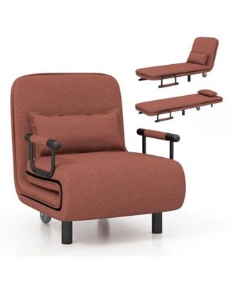 Gouun 3 In 1 Convertible Sofa Bed With 5 Position Adjustable Backrest Lumbar Pillow