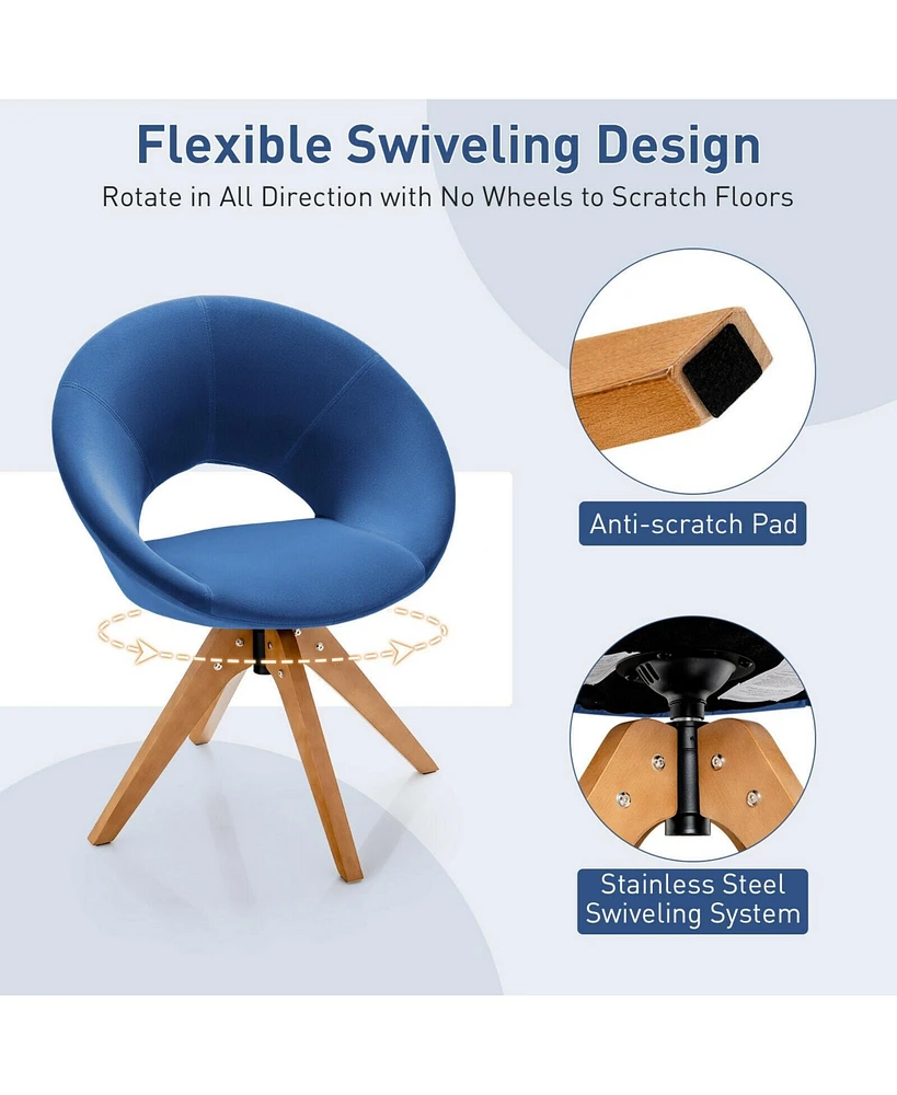 Gouun Swivel Accent Chair with Oversized Upholstered Seat for Home Office