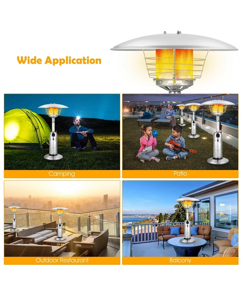 Gouun 11 000BTU Portable Tabletop Patio Stainless Steel Standing Propane Heater