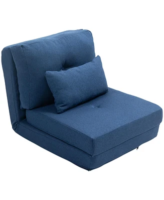 Homcom Convertible Chair, Floor Lazy Sofa with Adjustable Backrest,