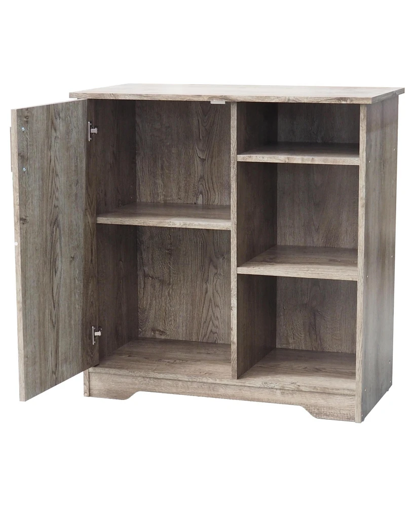 Kings Brand Furniture Verret Accent Storage Cabinet, Oak