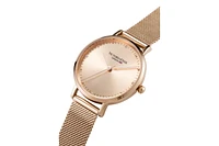 Woman Crystals Watch 32mm Dial Rose Gold Stainless Steel, Victoria Hyde