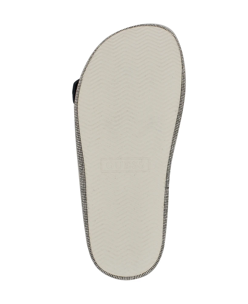 Guess Women's Funzya Embellished Double Band Footbed Sandals