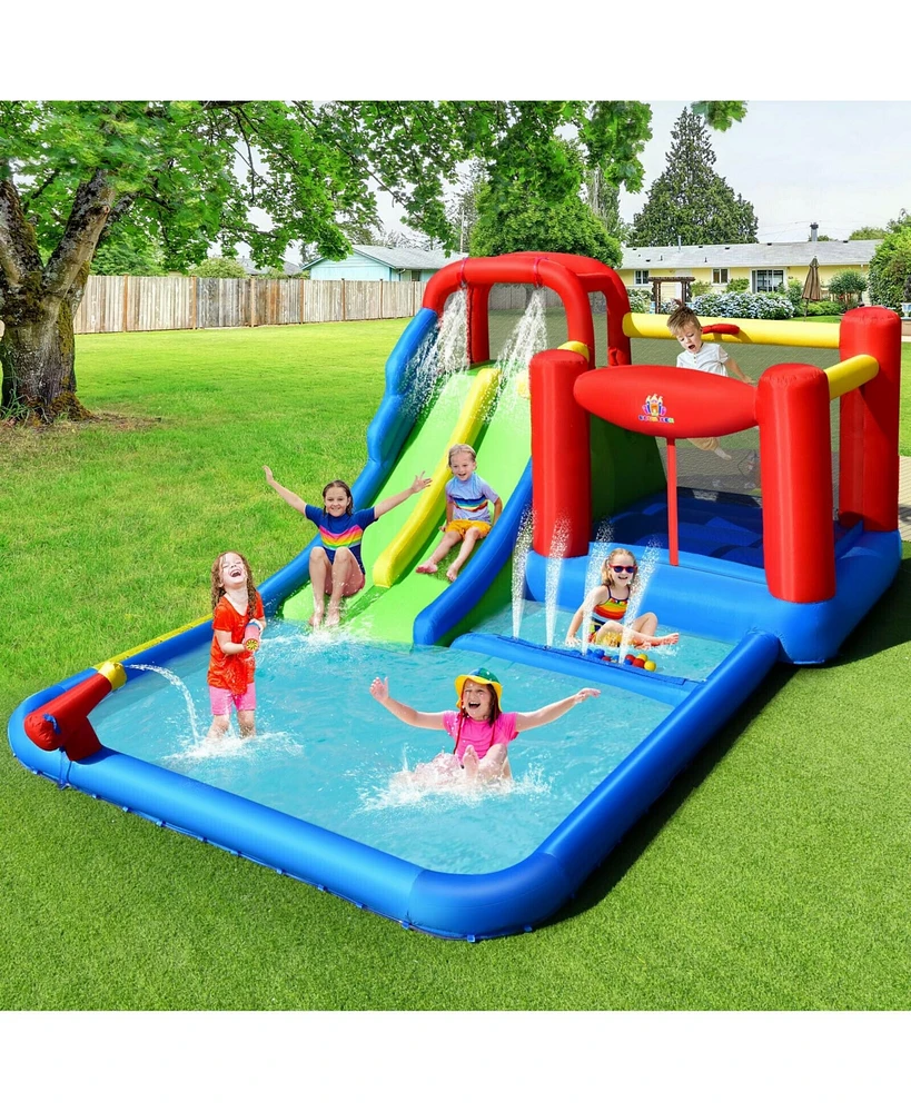 Gouun Inflatable Water Slide with Ocean Balls for Kids without Blower