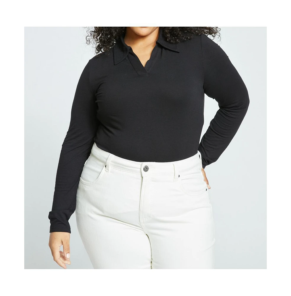 Universal Standard Women's Aalto Liquid Jersey Polo Top