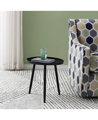 Kings Brand Furniture Round Metal Side End Table, Nightstand Accent Pedestal Plant Stand for Bedroom Living Room