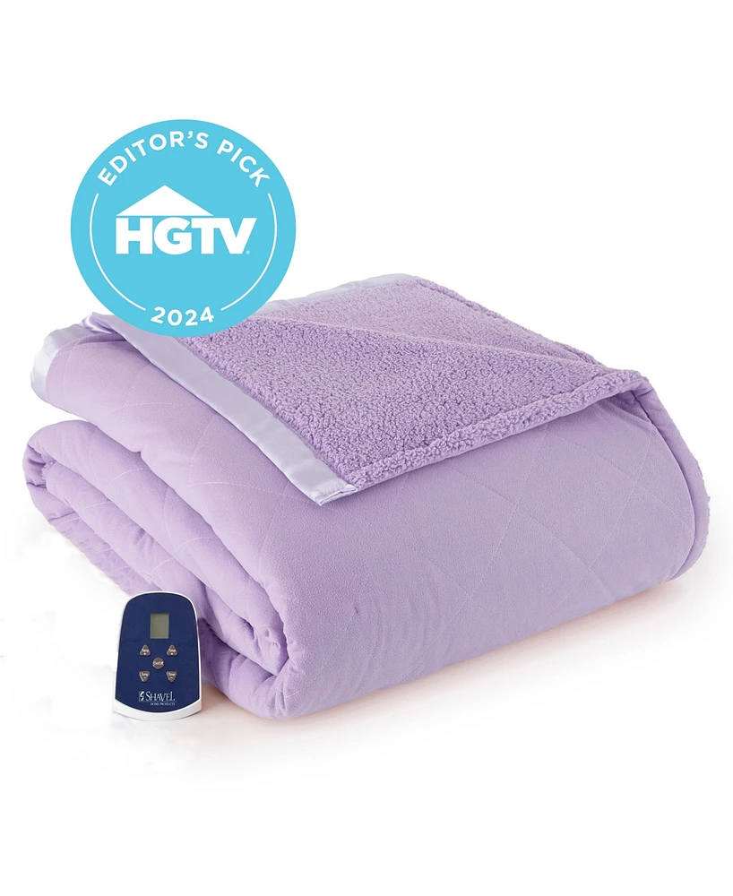 Shavel Reversible Micro Flannel to Sherpa Electric Blanket