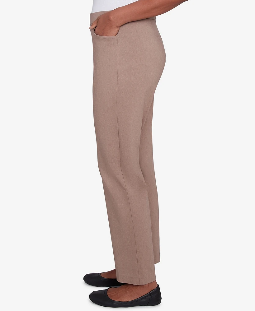 Alfred Dunner Women's Telluride Millennium Faux Fly Front Average Length Pants