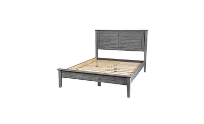 Modern Solid Pine Platform Bed – Sturdy Wood Slat Frame with Contemporary Design for Any Bedroom